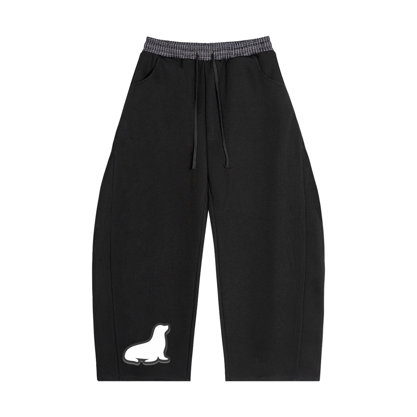 Plaid Waistband Barrel Sweatpants