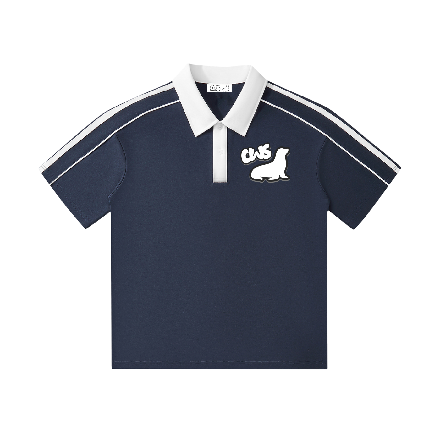Contrast Collar Short-Sleeve Polo Shirt