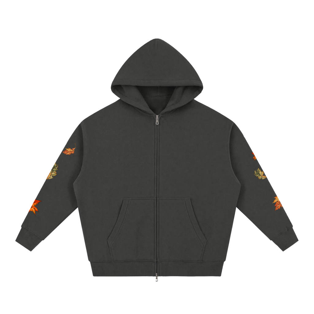 Seasonal Leaf Oversized Fleece Hoodie