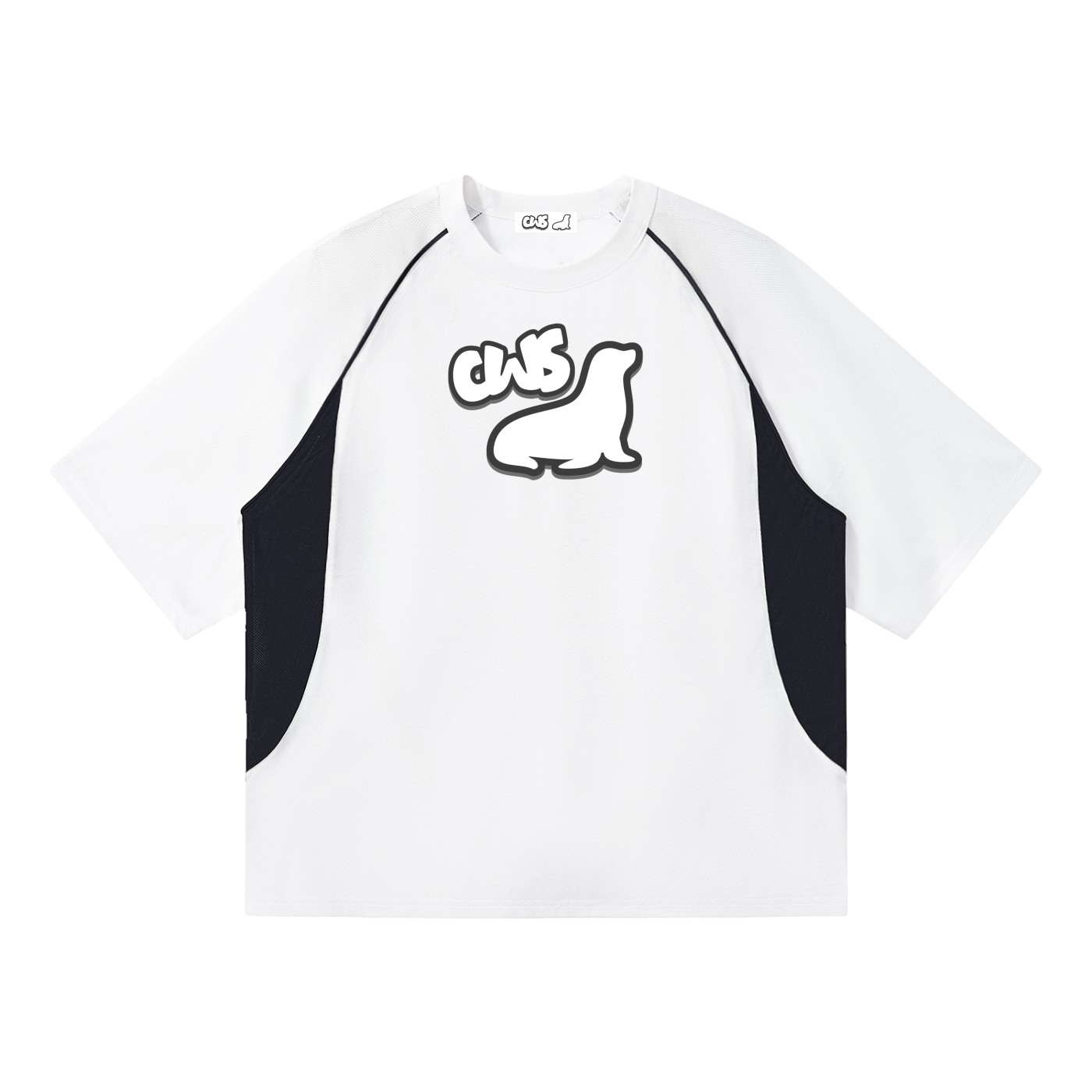 Contrast Piping Panel Raglan T-Shirt