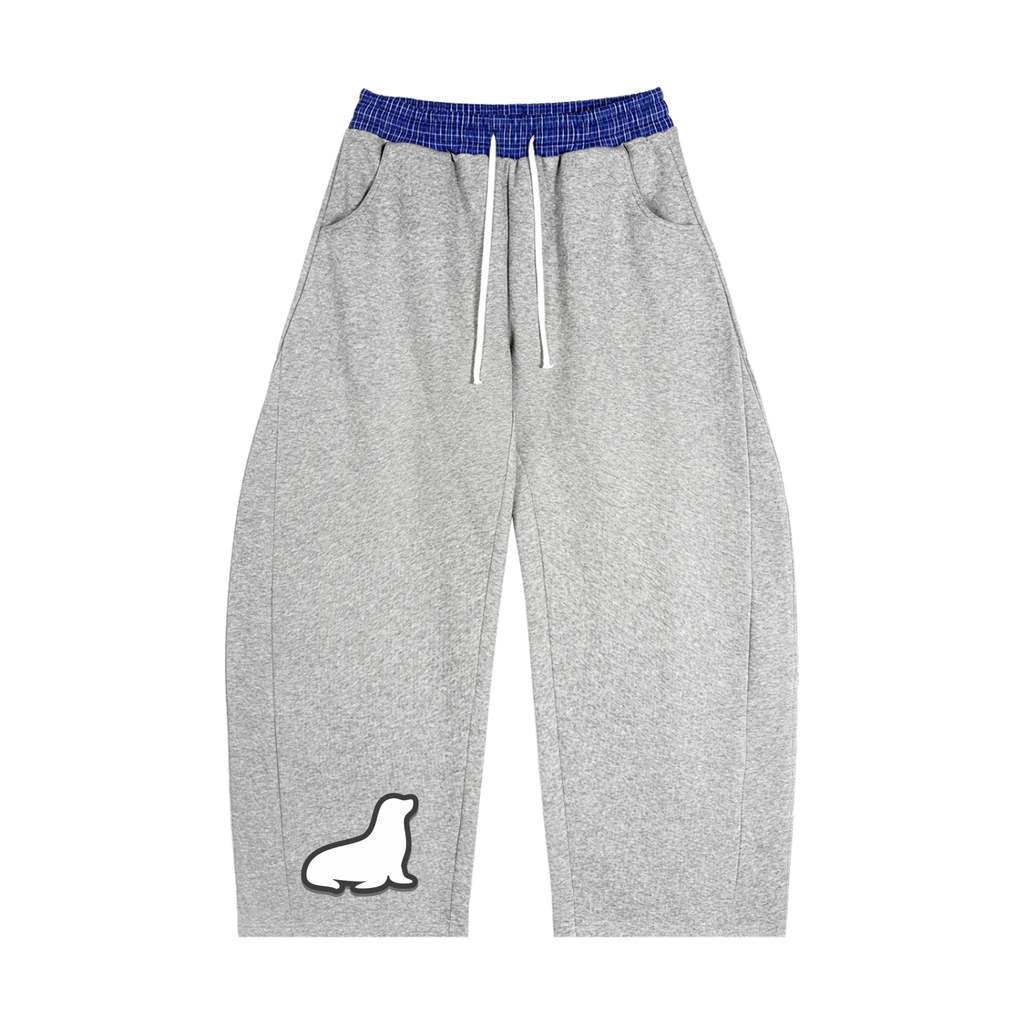 Plaid Waistband Barrel Sweatpants