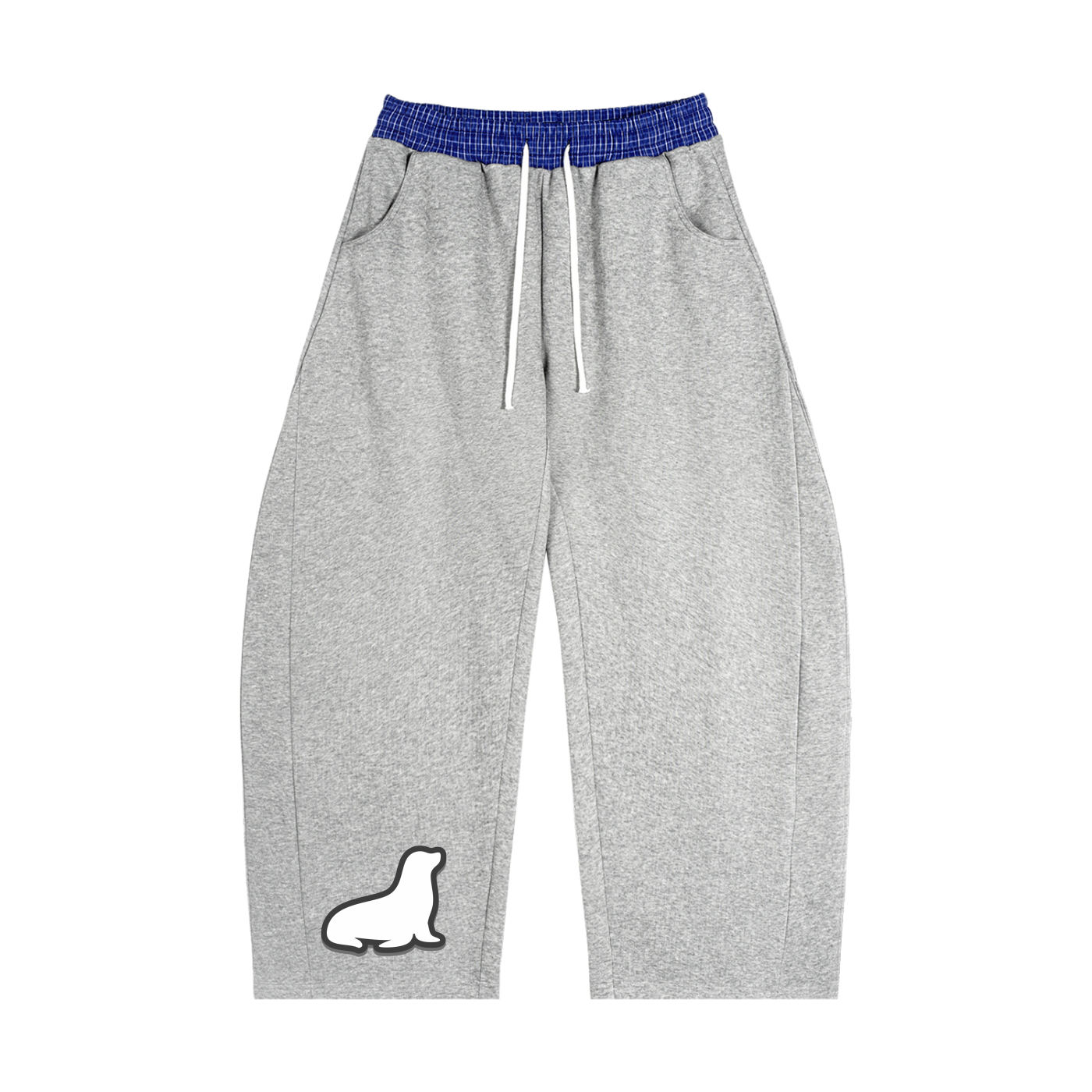Plaid Waistband Barrel Sweatpants
