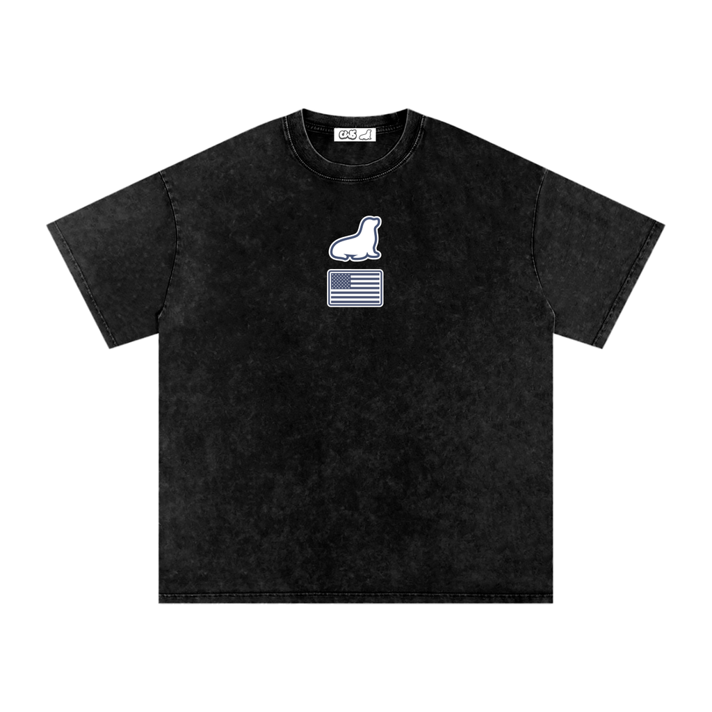 Snow Washed Oversized Cotton T-Shirt