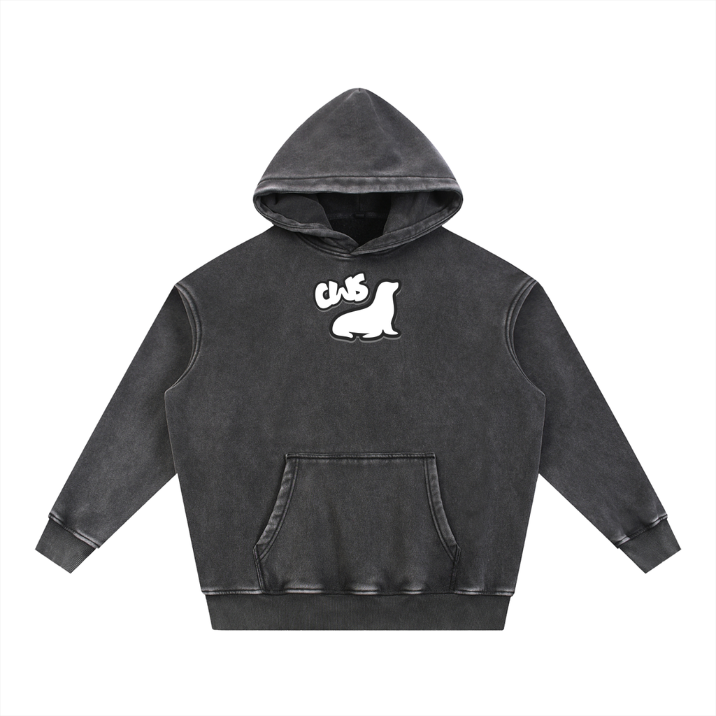 Snow Wash Fleece Oversize Hoodie