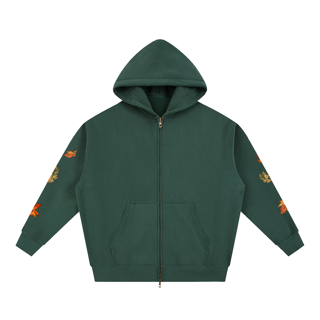 Seasonal Leaf Oversized Fleece Hoodie