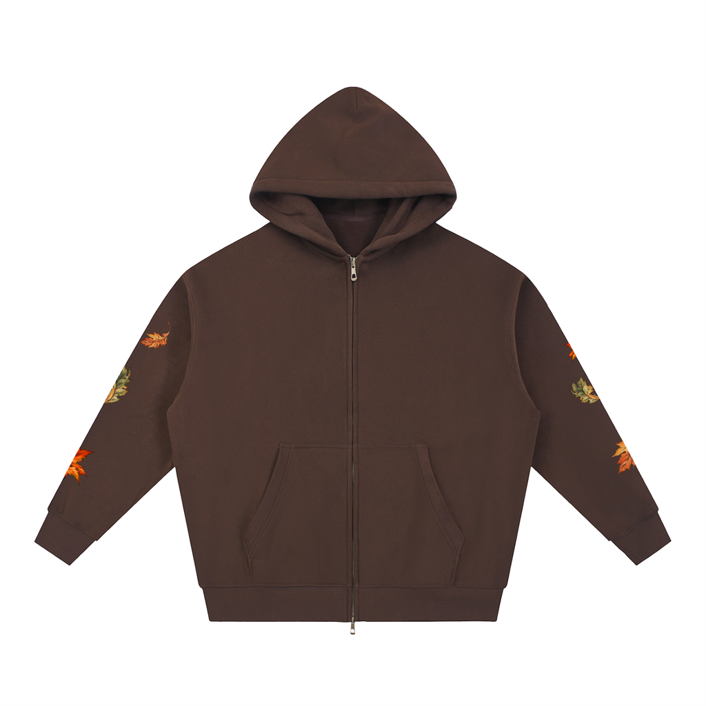 Seasonal Leaf Oversized Fleece Hoodie