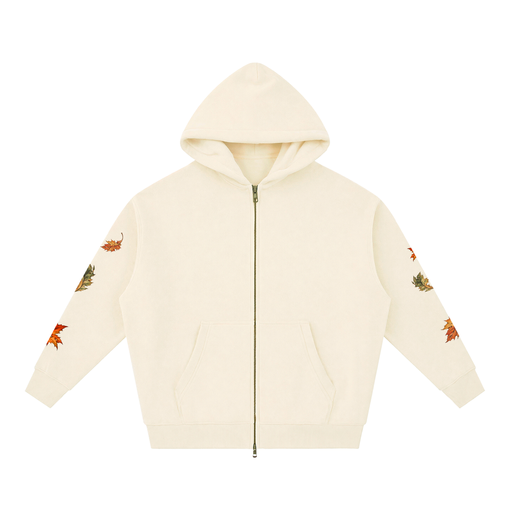 Seasonal Leaf Oversized Fleece Hoodie