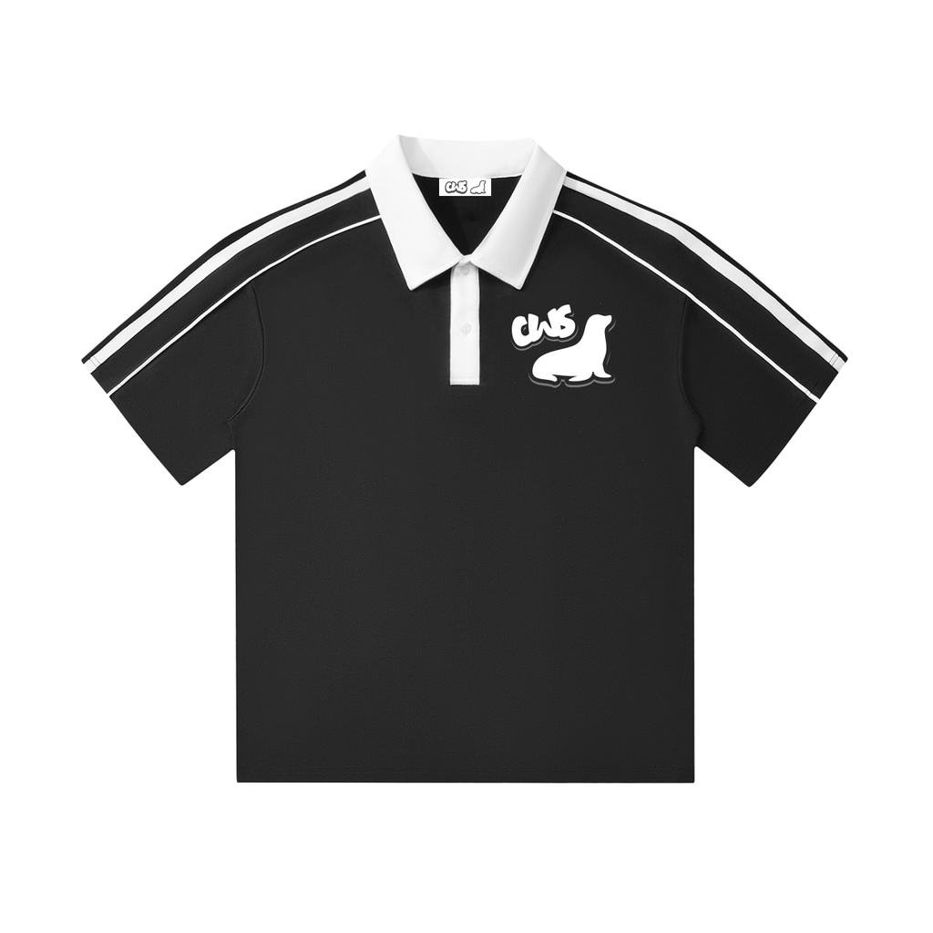 Contrast Collar Short-Sleeve Polo Shirt