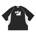 Contrast Piping Panel Raglan T-Shirt