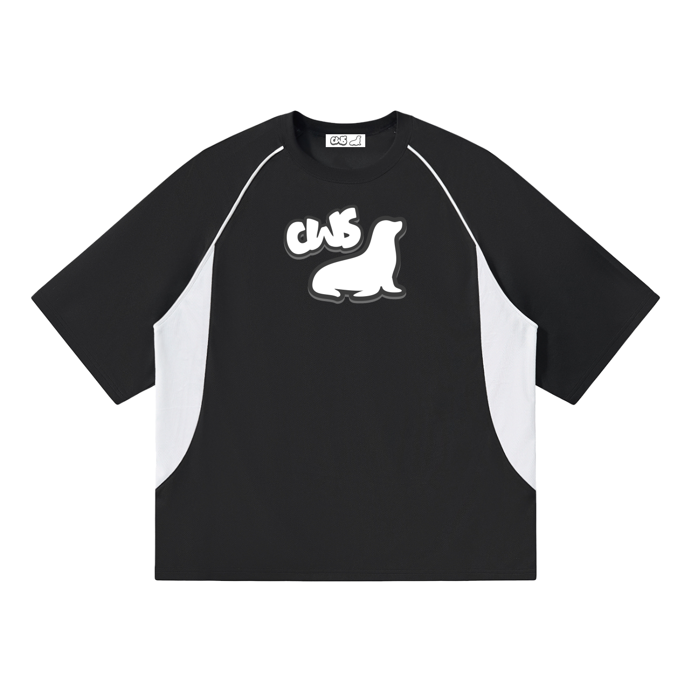 Contrast Piping Panel Raglan T-Shirt