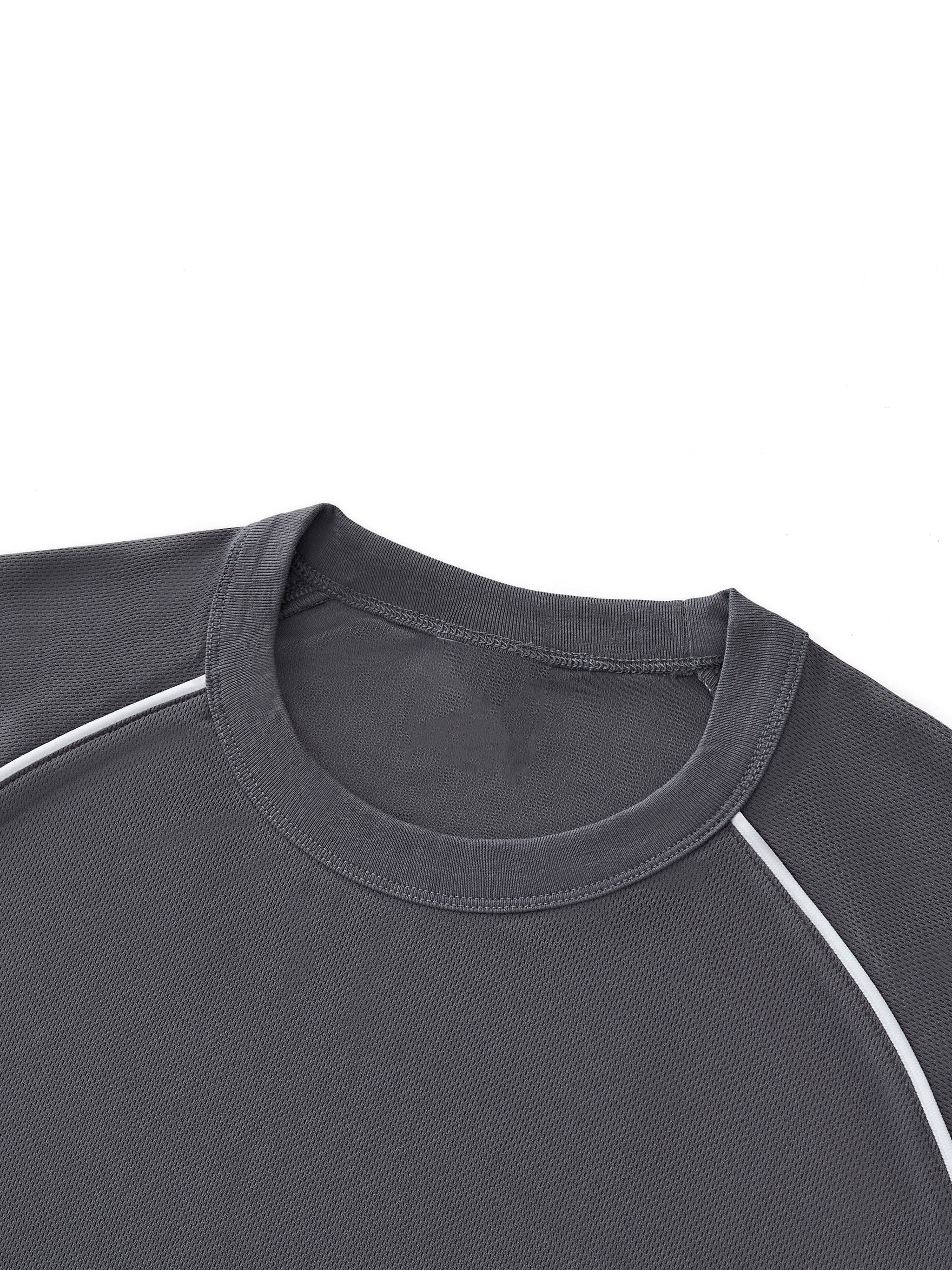 Contrast Piping Panel Raglan T-Shirt